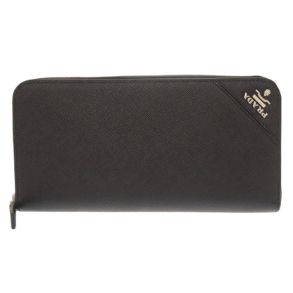 PRADA Long Wallet Purse leather black