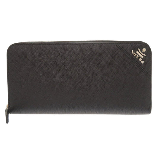 PRADA Long Wallet Purse leather black