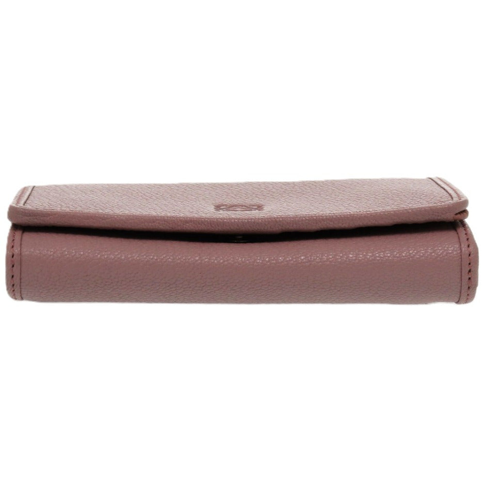 LOEWE Long Wallet Purse leather purple Amazona anagram