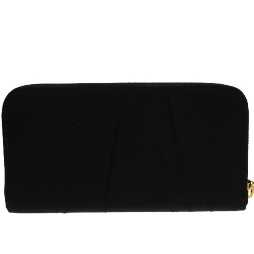 PRADA Long Wallet Purse Nylon black Wrinkles processing