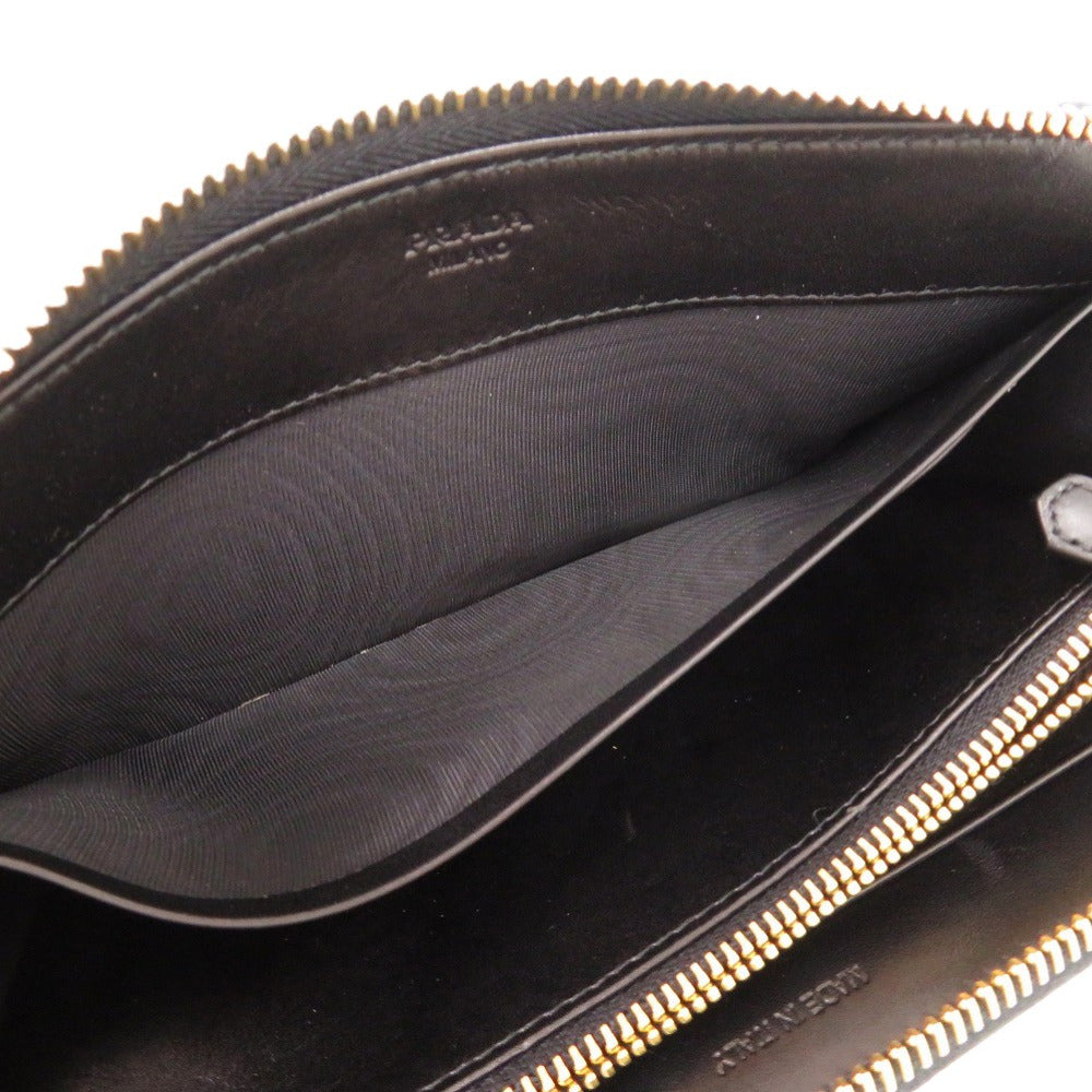 PRADA Long Wallet Purse Nylon black Wrinkles processing