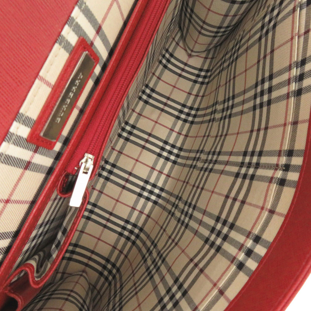 BURBERRY Business bag leather Red