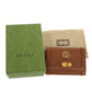 GUCCI Tri-fold wallet 658633 Leather, Bamboo Brown Diana medium