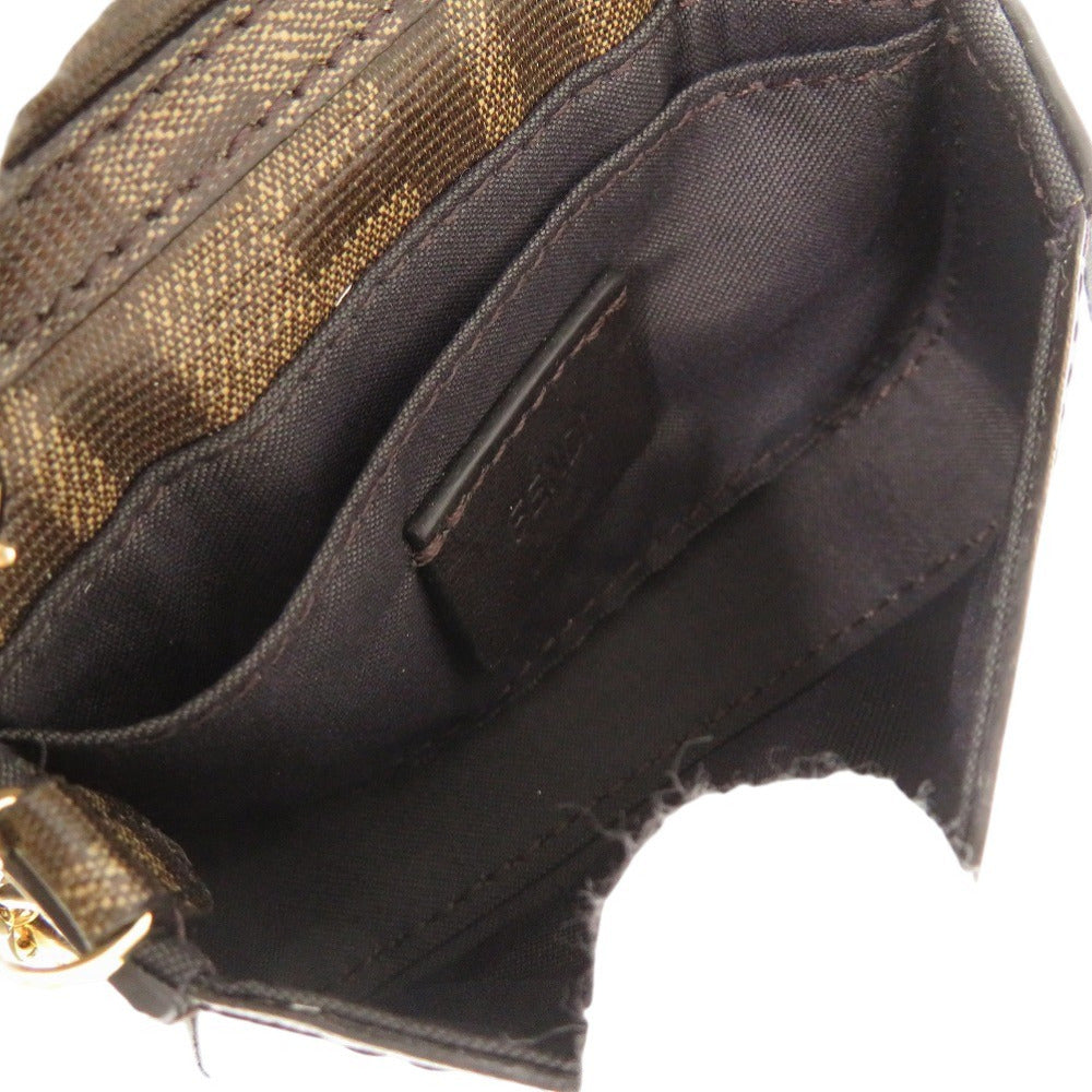 FENDI Shoulder Bag 7AR798 PVC Brown Nano Baguette Charm