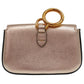 FENDI Pouch leather Pink gold nano baguette charm