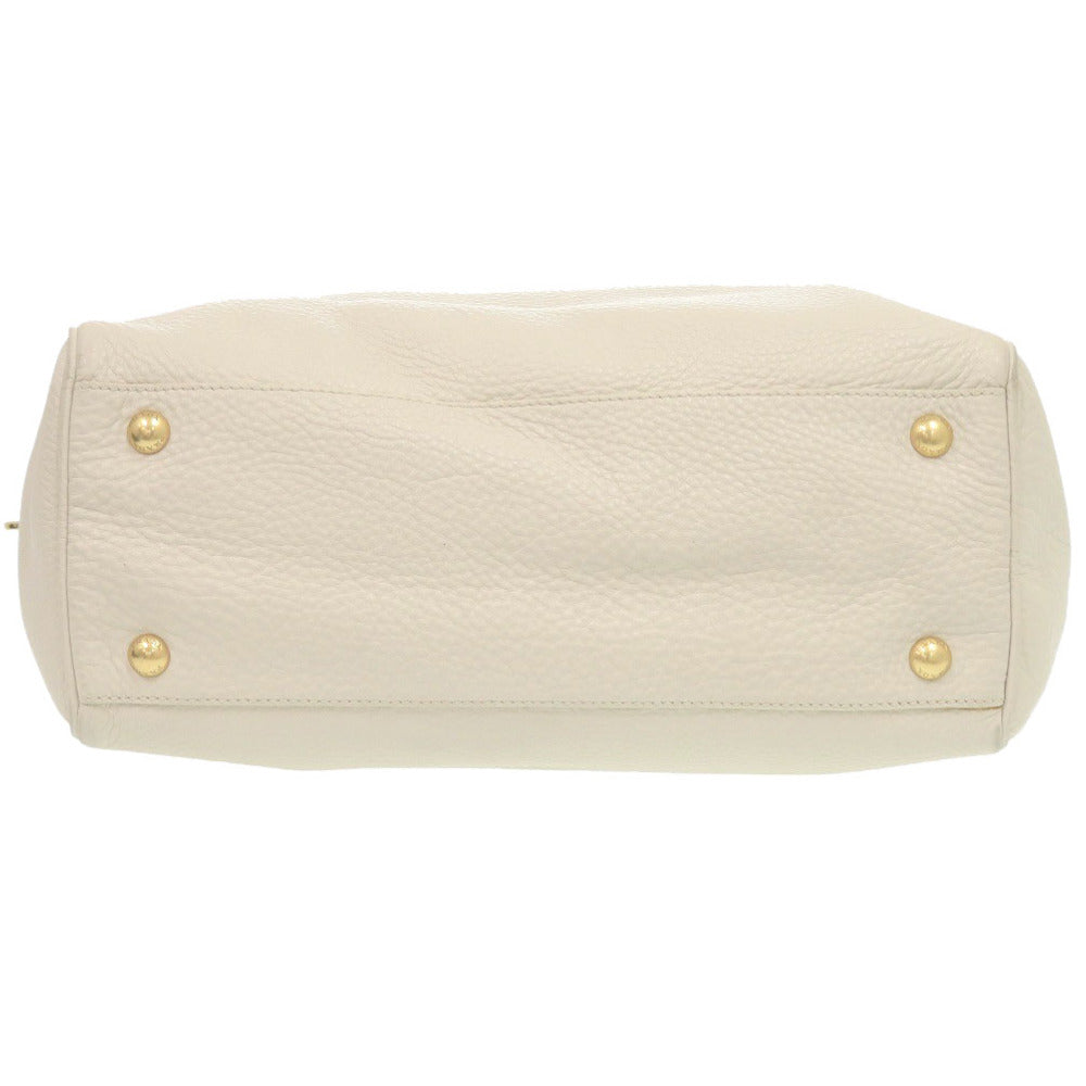 PRADA Shoulder Bag leather beige