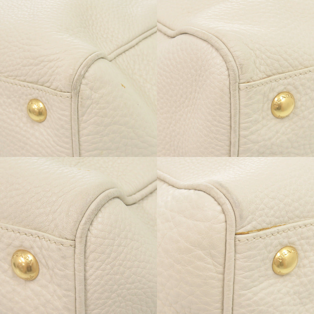 PRADA Shoulder Bag leather beige