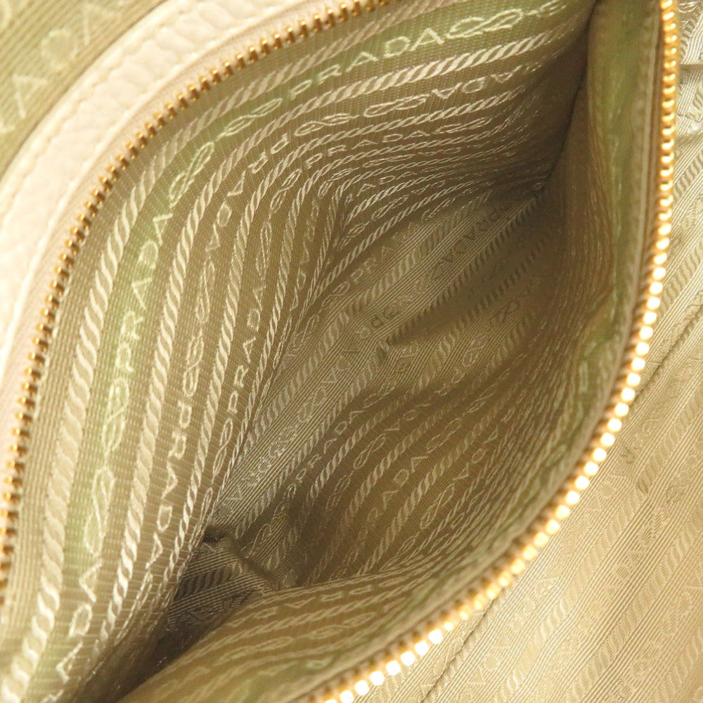 PRADA Shoulder Bag leather beige
