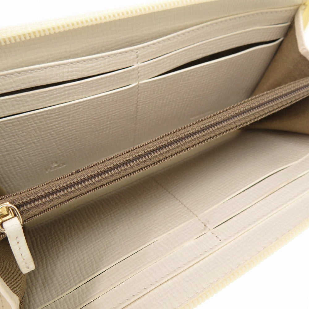 FENDI Long Wallet Purse 8M0024 leather white FF Zucca