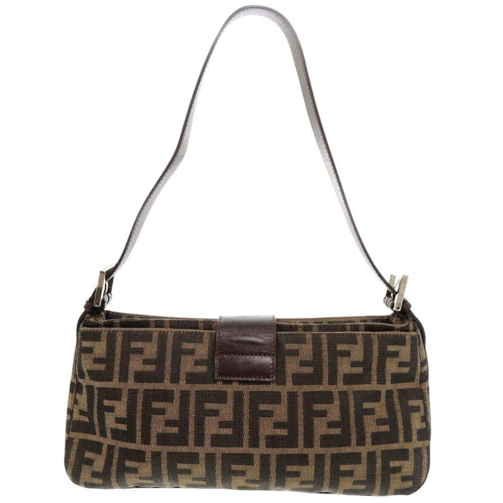 FENDI Shoulder Bag Canvas, Leather Brown Zucca Pattern