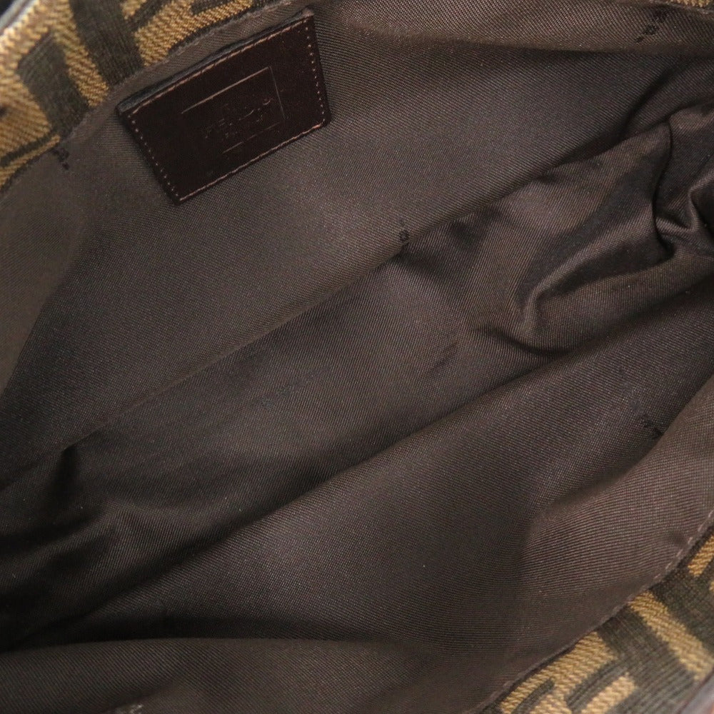 FENDI Shoulder Bag Canvas, Leather Brown Zucca Pattern