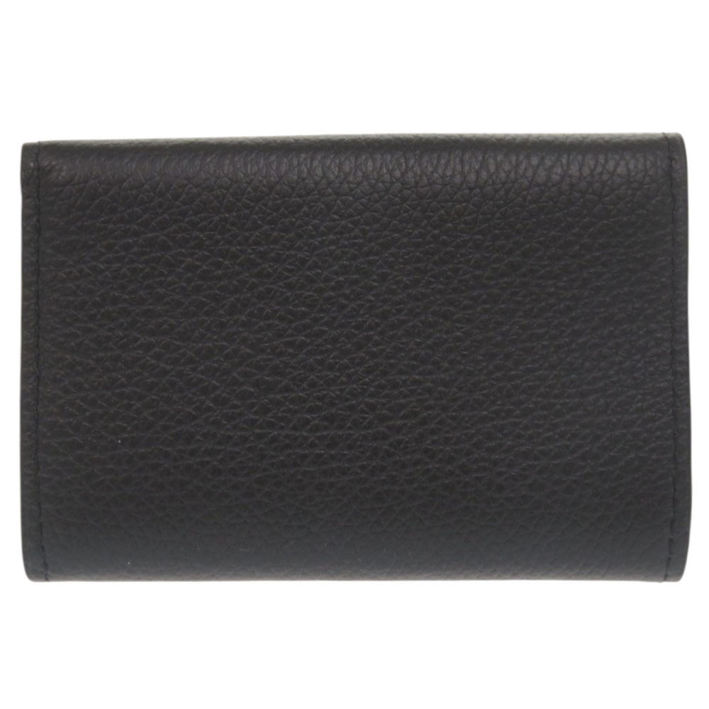 LOUIS VUITTON Tri-fold wallet M63921 Calfskin Noir Portefeuille Rock Mini