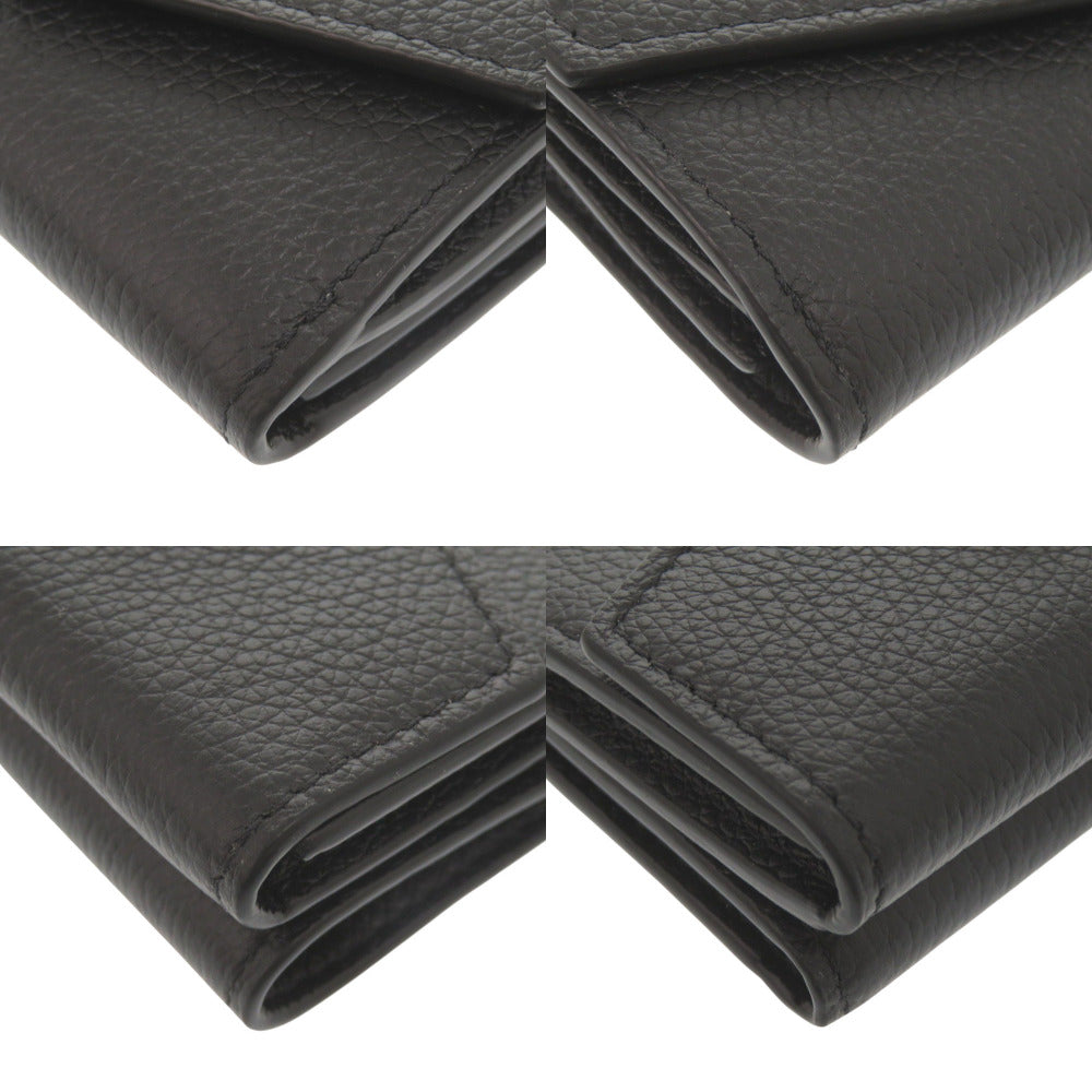 LOUIS VUITTON Tri-fold wallet M63921 Calfskin Noir Portefeuille Rock Mini