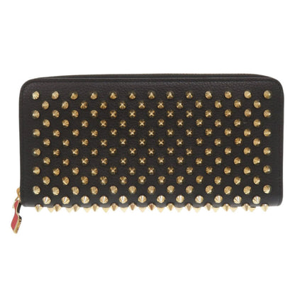 Christian Louboutin Long Wallet Purse leather black Panettone