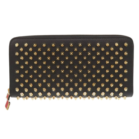 Christian Louboutin Long Wallet Purse leather black Panettone