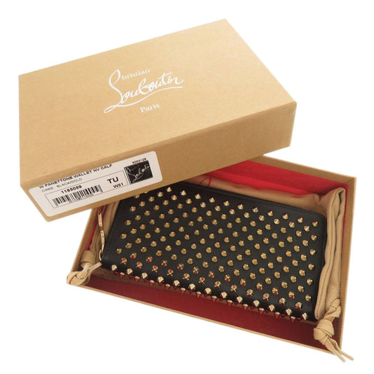 Christian Louboutin Long Wallet Purse leather black Panettone