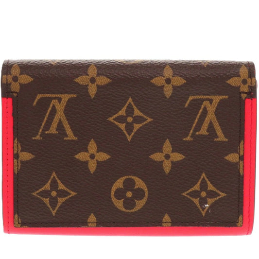 LOUIS VUITTON Bifold Wallet M64587 Leather, Monogram Canvas Coklico Portefeuille Flor Compact