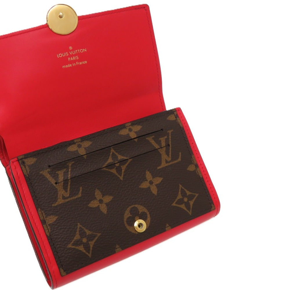 LOUIS VUITTON Bifold Wallet M64587 Leather, Monogram Canvas Coklico Portefeuille Flor Compact