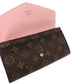 LOUIS VUITTON Long Wallet Purse M62235 Monogram canvas, grained leather Rose Valerie