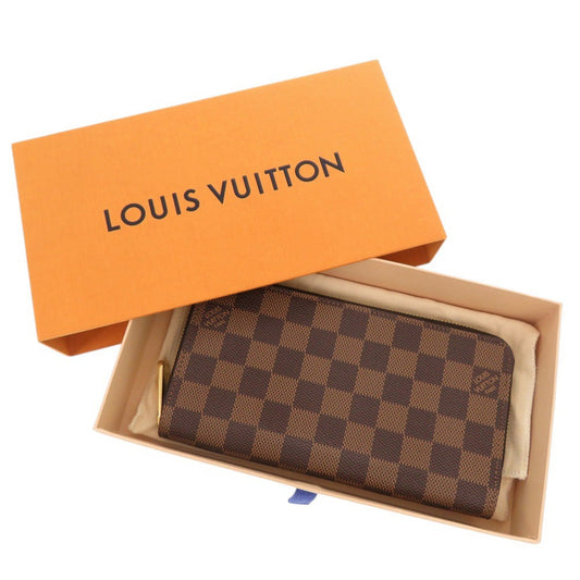 LOUIS VUITTON Long Wallet Purse N41661 Damier canvas Brown Damier Zippy wallet