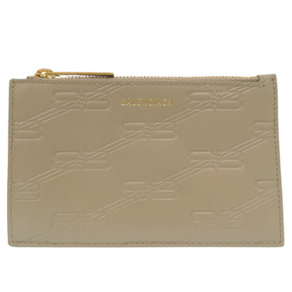 BALENCIAGA Coin case 717784 leather beige