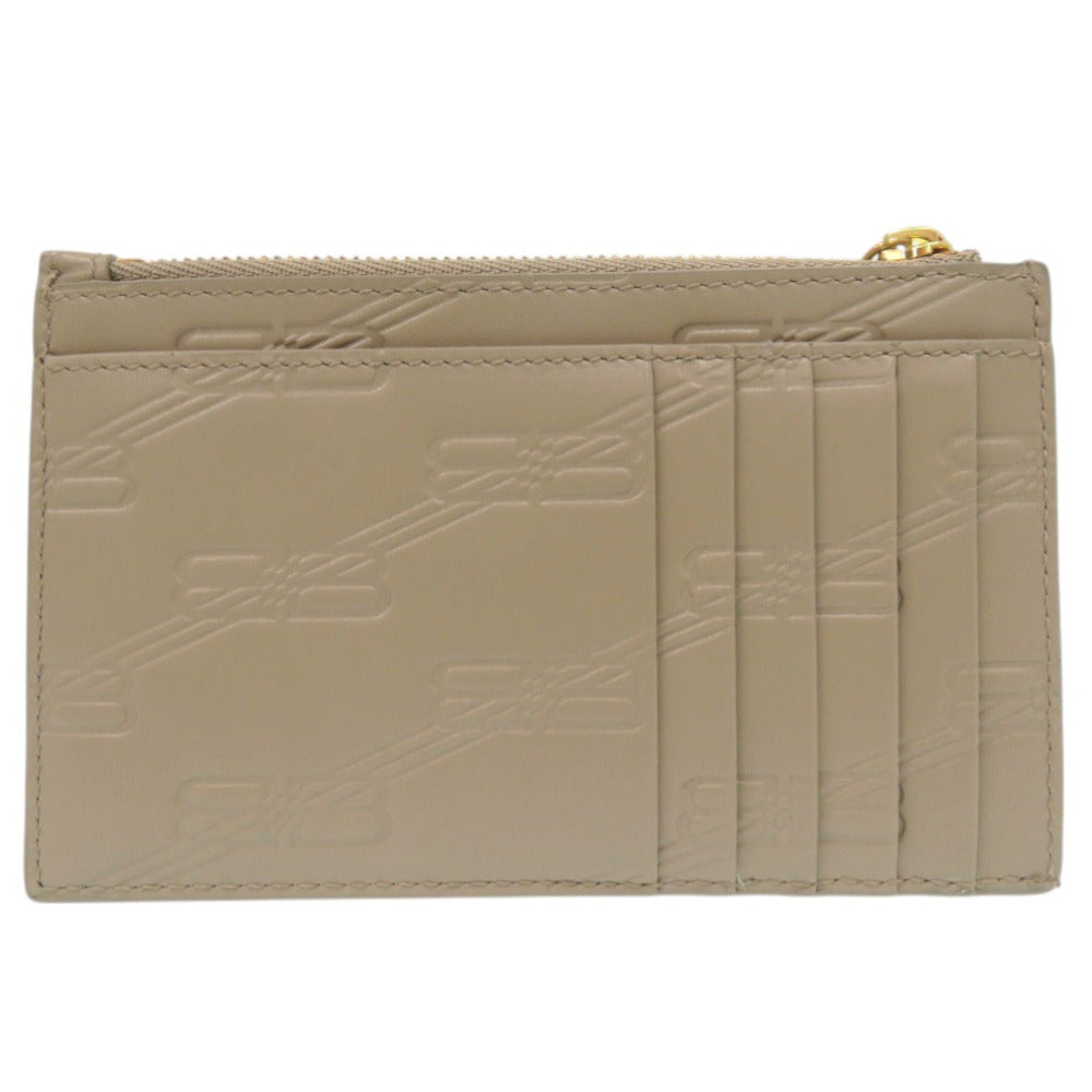 BALENCIAGA Coin case 717784 leather beige
