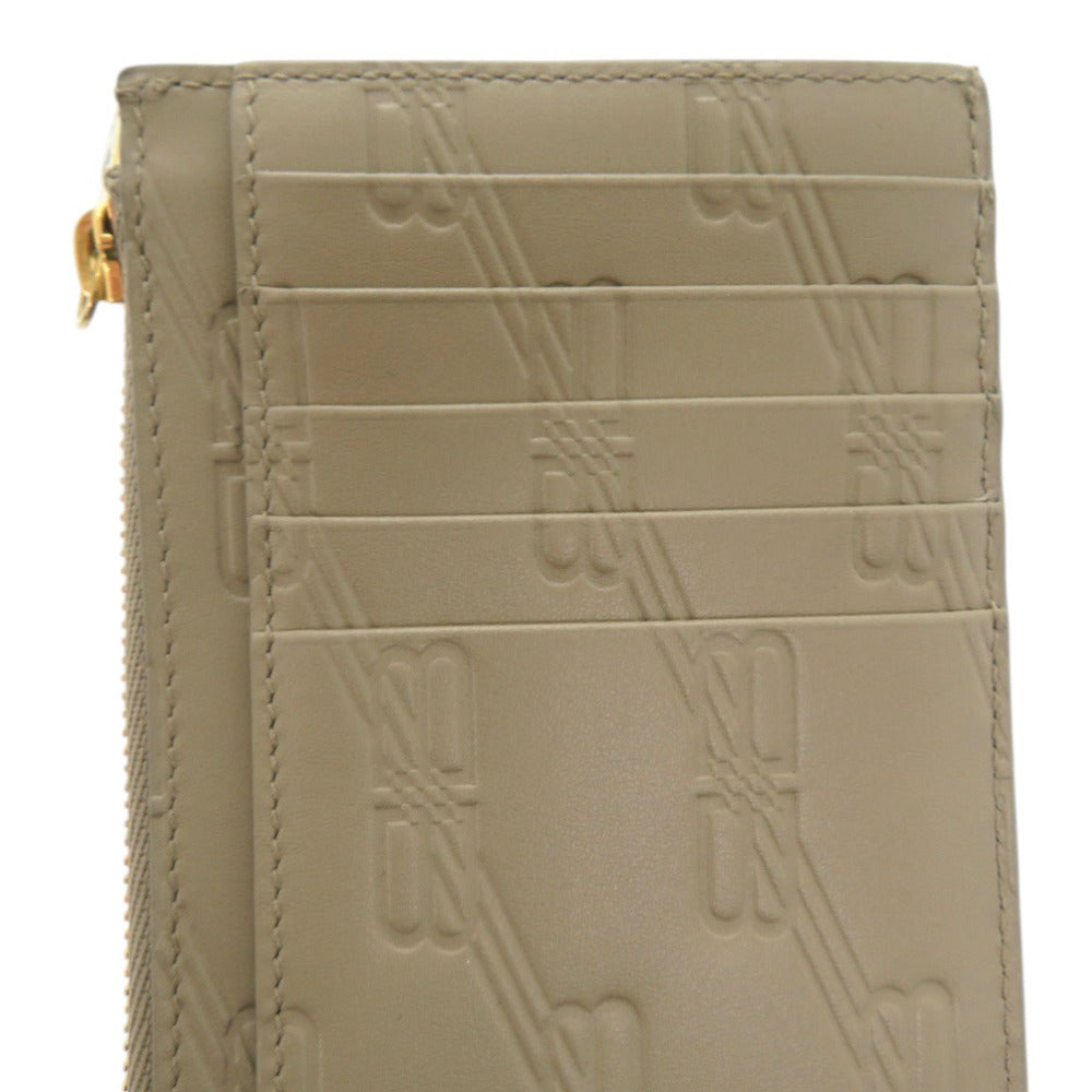 BALENCIAGA Coin case 717784 leather beige