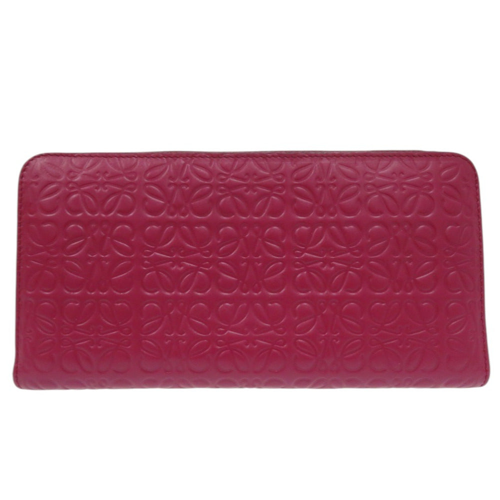 LOEWE Long Wallet Purse 261850 leather Magenta Repeat anagram