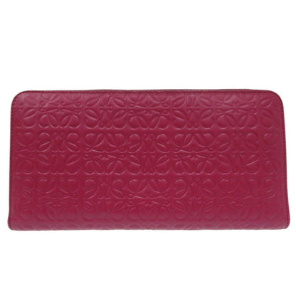 LOEWE Long Wallet Purse 261850 leather Magenta Repeat anagram
