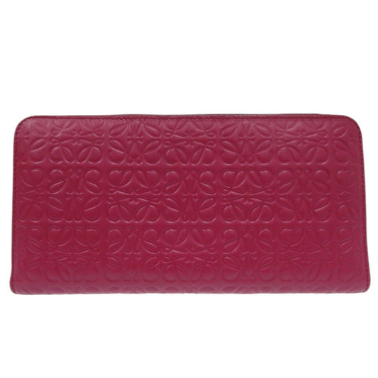 LOEWE Long Wallet Purse 261850 leather Magenta Repeat anagram