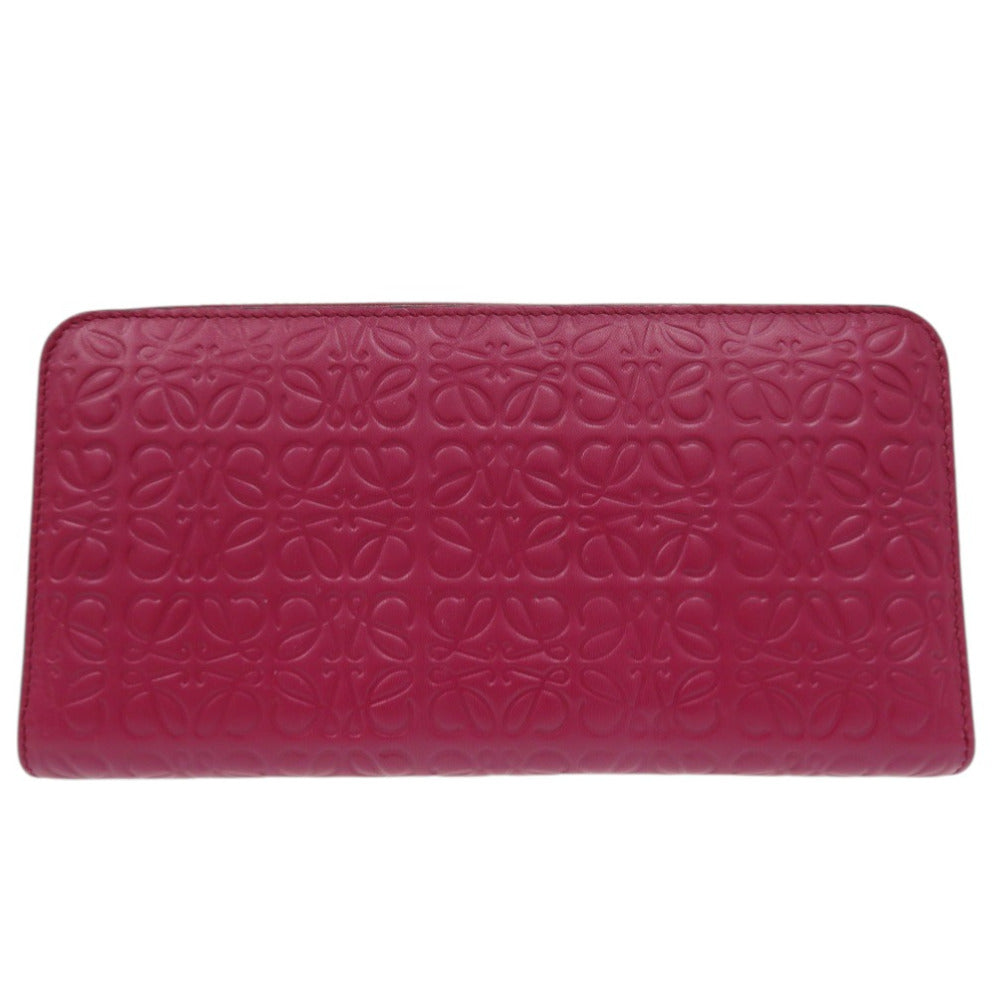 LOEWE Long Wallet Purse 261850 leather Magenta Repeat anagram