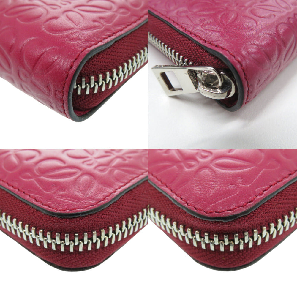 LOEWE Long Wallet Purse 261850 leather Magenta Repeat anagram