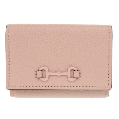 GUCCI Tri-fold wallet 745988 leather pink Horsebit compact wallet