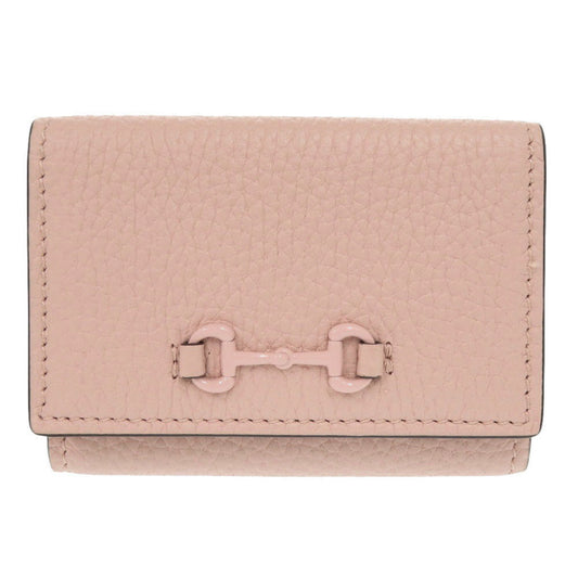 GUCCI Tri-fold wallet 745988 leather pink Horsebit compact wallet