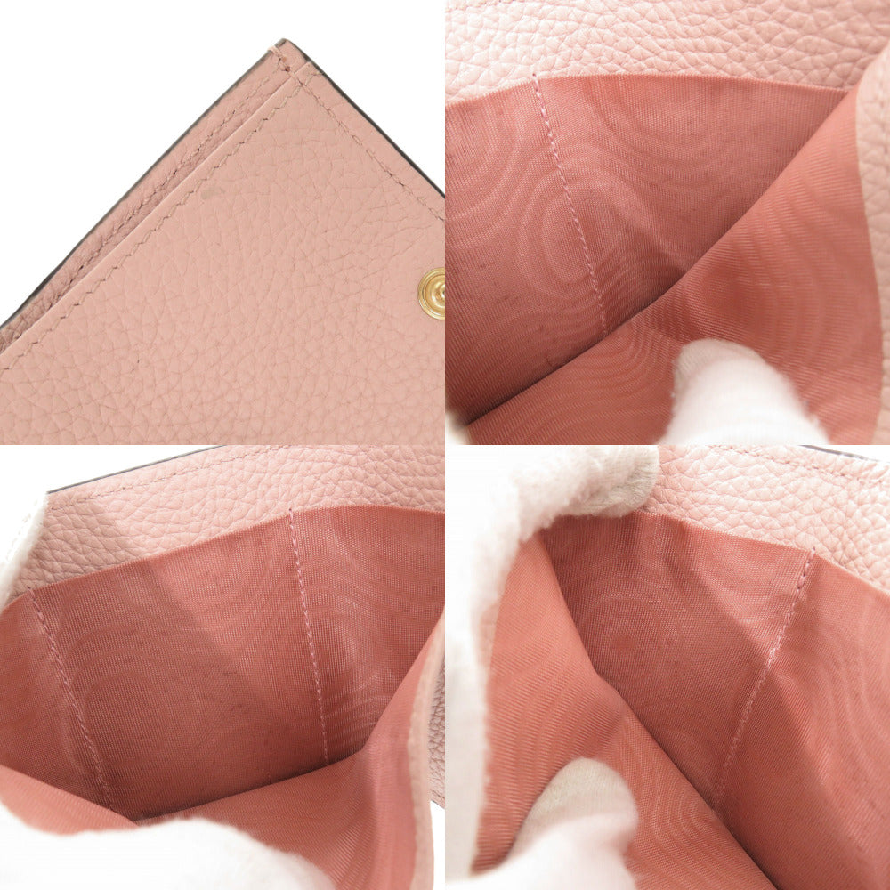 GUCCI Tri-fold wallet 745988 leather pink Horsebit compact wallet