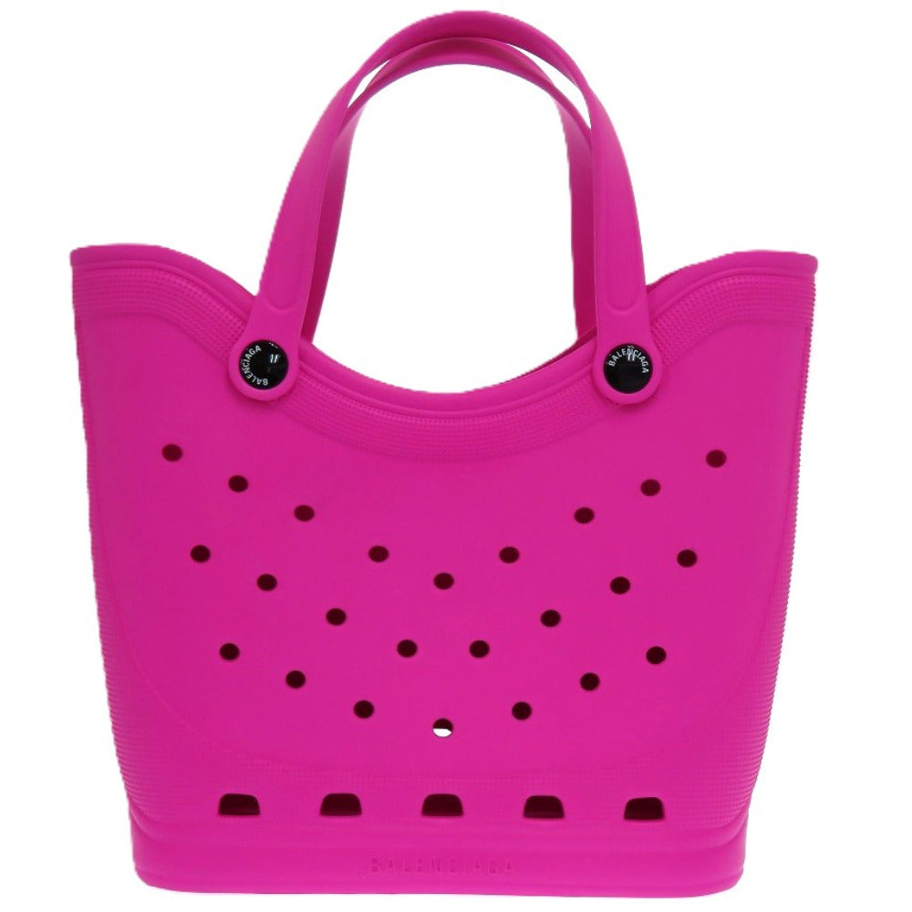 BALENCIAGA Tote Bag 702266 rubber pink A4 compatible x Crocs