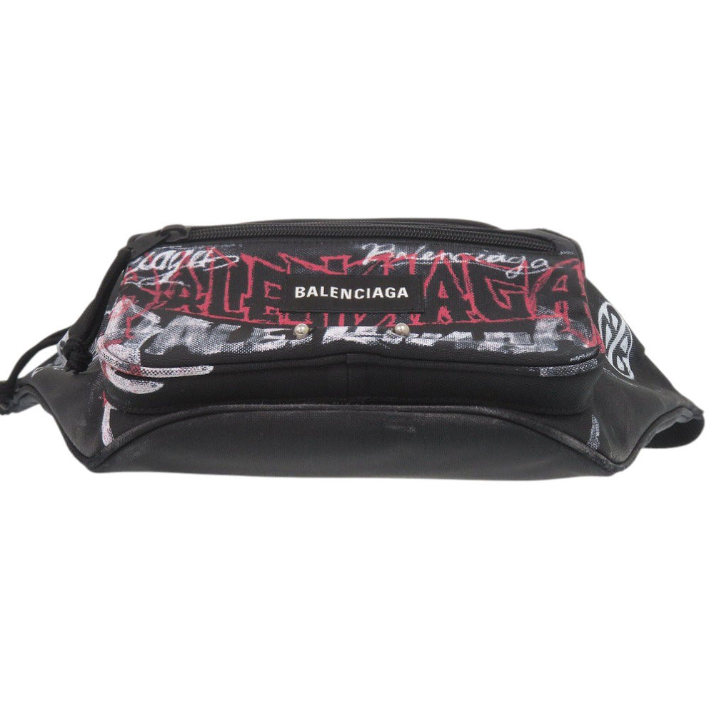 BALENCIAGA Waist bag 482389 polyester black Explorer Belt Pack DIY metal allover logo