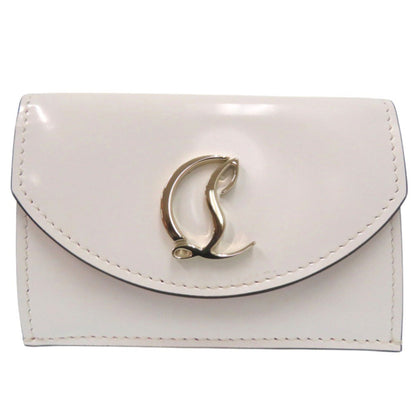 Christian Louboutin Tri-fold wallet 3235108 Patent leather white Loubi54 Loubi54