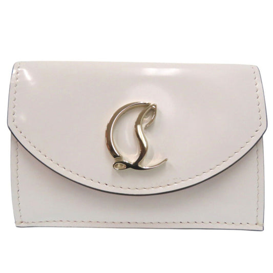 Christian Louboutin Tri-fold wallet 3235108 Patent leather white Loubi54 Loubi54