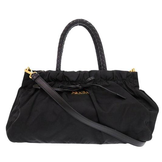PRADA Handbag BN1631 Nylon, Leather NERO Black TRSSUTO BOW