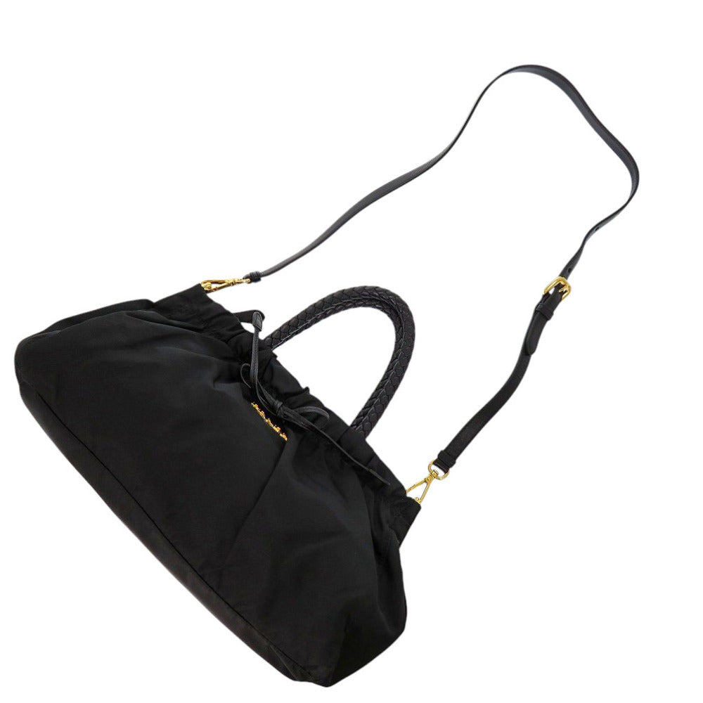 PRADA Handbag BN1631 Nylon, Leather NERO Black TRSSUTO BOW