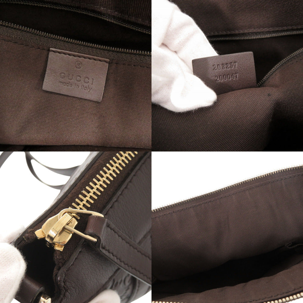 GUCCI Shoulder Bag 203257 leather Brown Abbey
