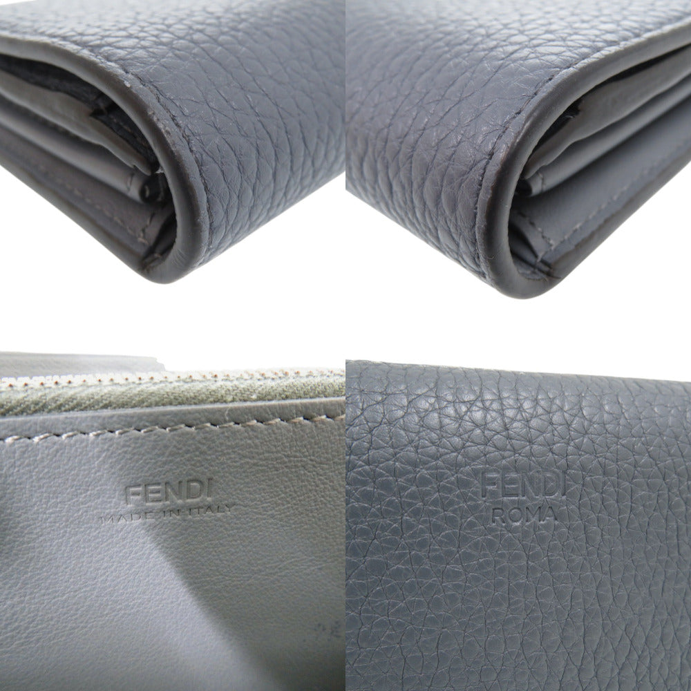 FENDI Long Wallet Purse 8M0427A91B leather Light blue PEEKABOO