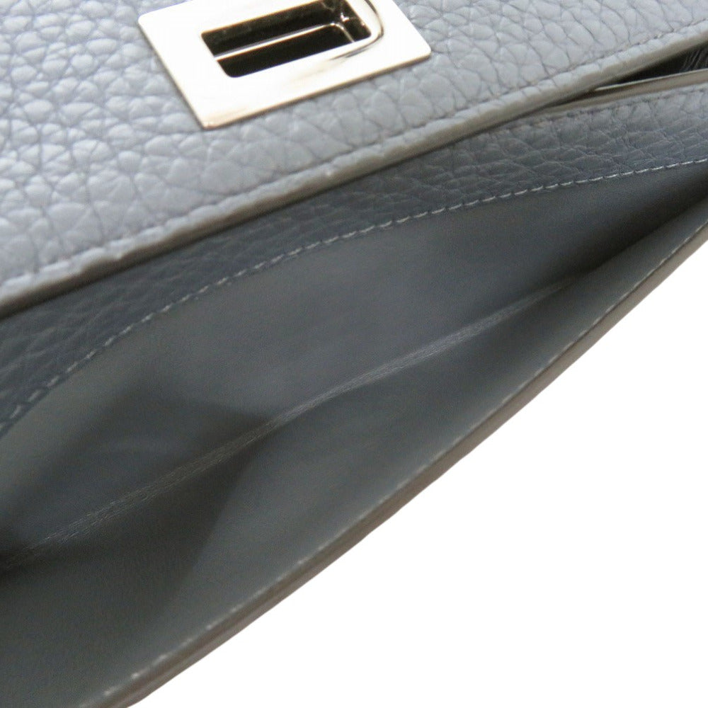 FENDI Long Wallet Purse 8M0427A91B leather Light blue PEEKABOO