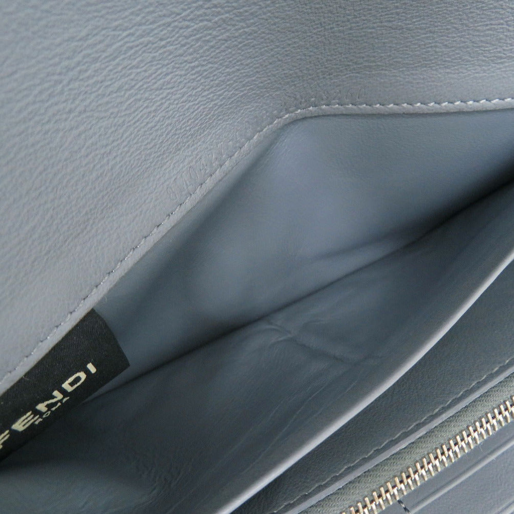 FENDI Long Wallet Purse 8M0427A91B leather Light blue PEEKABOO
