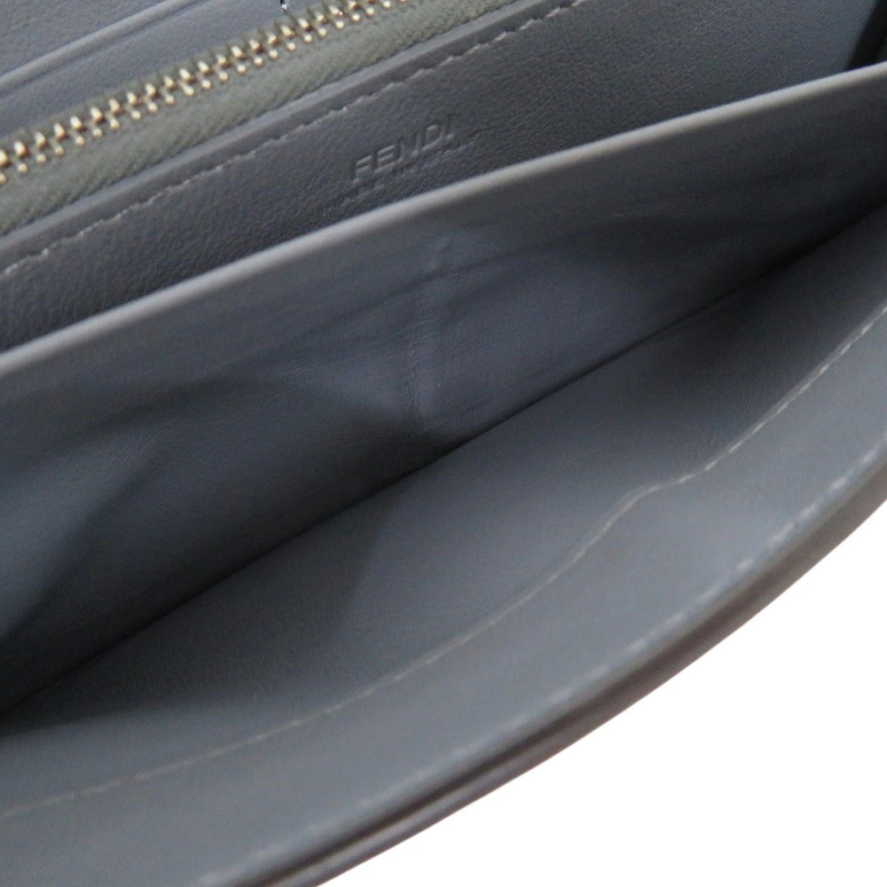 FENDI Long Wallet Purse 8M0427A91B leather Light blue PEEKABOO