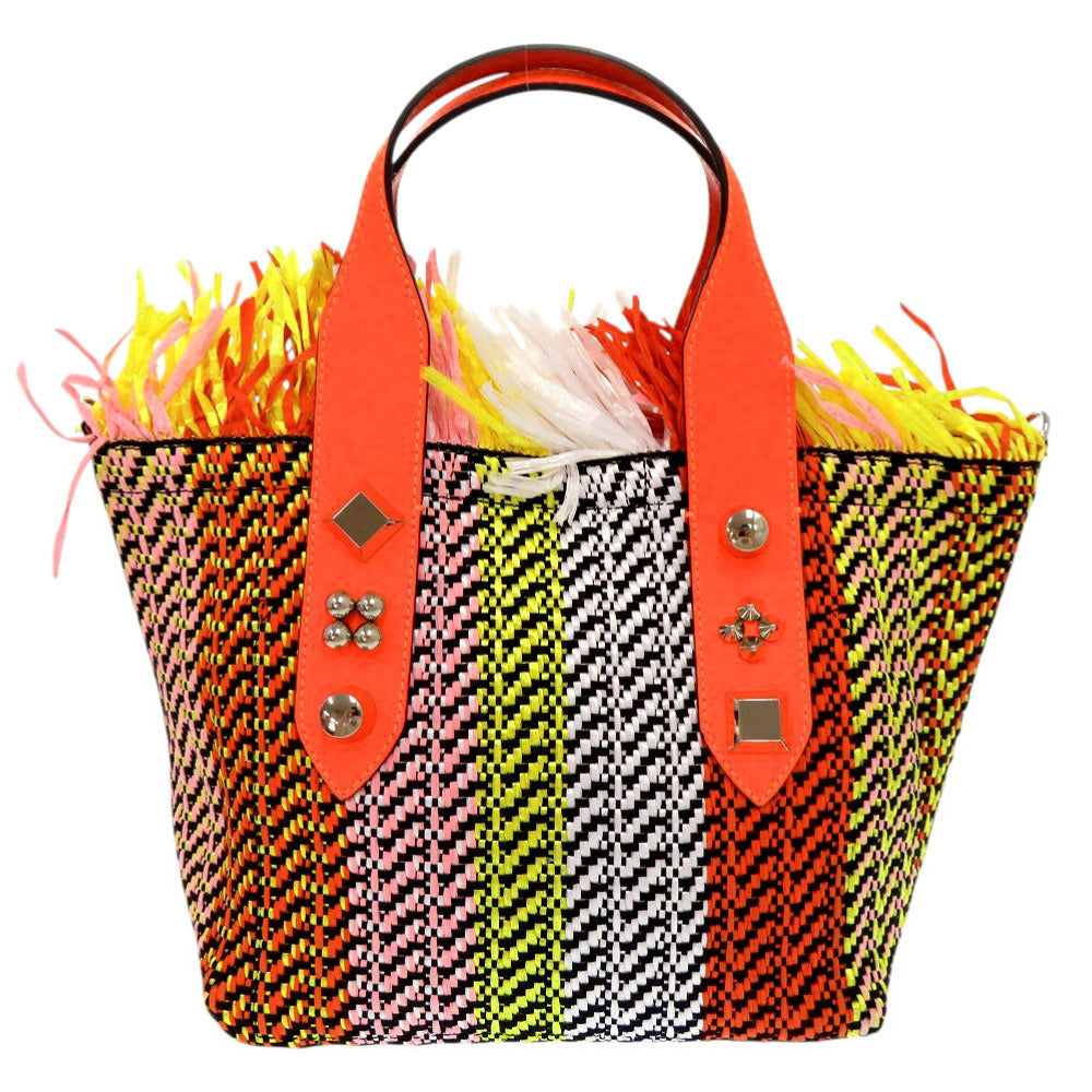 Christian Louboutin Handbag Raffia, Leather multicolor flange bus