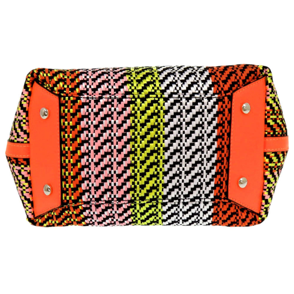 Christian Louboutin Handbag Raffia, Leather multicolor flange bus