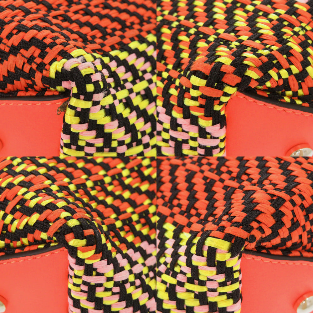 Christian Louboutin Handbag Raffia, Leather multicolor flange bus