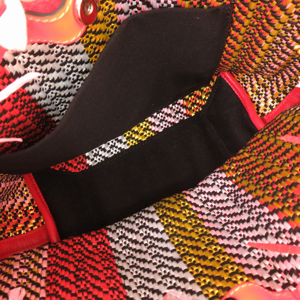 Christian Louboutin Handbag Raffia, Leather multicolor flange bus